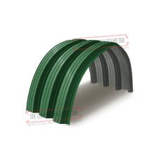 Профнастил H112ПГ-0.65, для бескаркасных ангаров, Полиэстер RAL 6002.