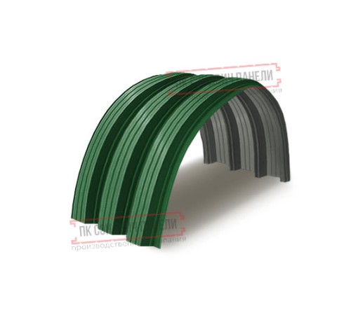 Профнастил H112ПГ-0.7, для бескаркасных ангаров, Полиэстер RAL 6002.