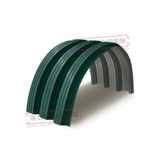 Профнастил H112ПГ-0.65, для бескаркасных ангаров, Полиэстер RAL 6005.