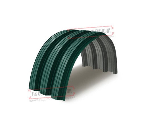 Профнастил H112ПГ-0.7, для бескаркасных ангаров, Полиэстер RAL 6005.