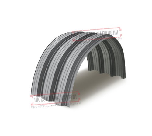 Профнастил H114ПГ-0.7, для бескаркасных ангаров, Полиэстер RAL 7004