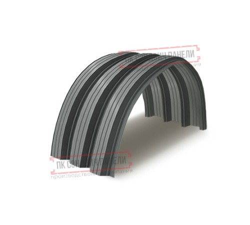 Профнастил H112ПГ-0.65, для бескаркасных ангаров, Полиэстер RAL 7005.