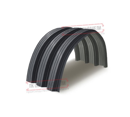 Профнастил H112ПГ-0.7, для бескаркасных ангаров, Полиэстер RAL 7024.