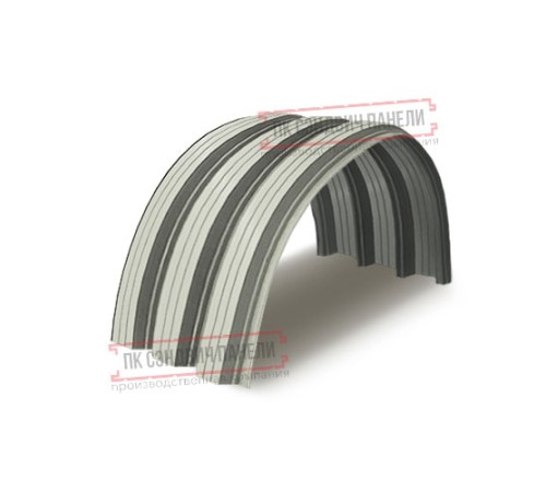 Профнастил H112ПГ-0.65, для бескаркасных ангаров, Полиэстер RAL 9002.