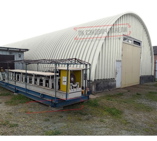 Профнастил H112ПГ-0.65, для бескаркасных ангаров, Полиэстер RAL 9002.