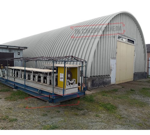 Профнастил H112ПГ-0.75, для бескаркасных ангаров, Полиэстер RAL 9006