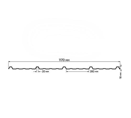 Профнастил оцинкованный НС18ПГ-1120-0.5 цена за м2