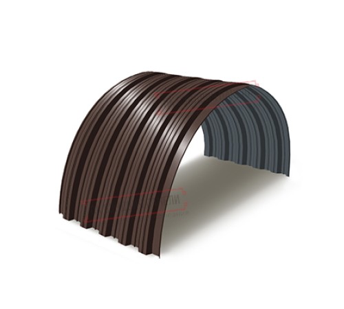 Профнастил НС35ПГ-0.65, Ширина-1100, Полиэстер RAL8017