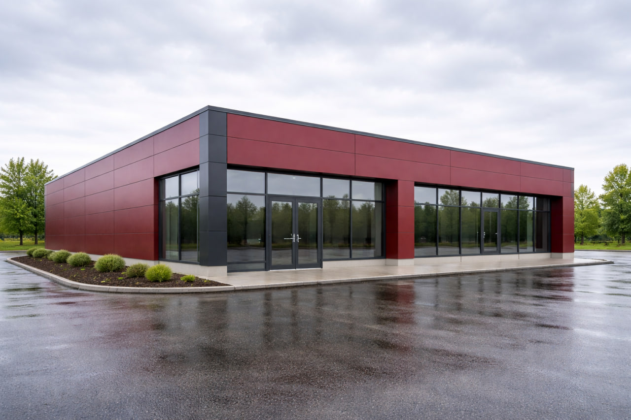 Стеновые сэндвич-панели 180 мм — пример для коммерческого объекта