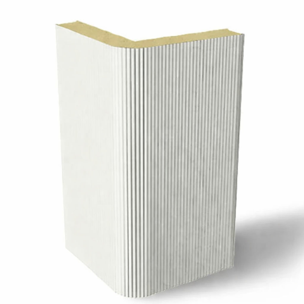 Угловая PIR-панель 10 мм RAL9003 — фото